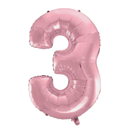 Rózsaszín Light Pink 3-as szám fólia lufi 92 cm