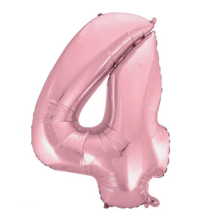 Rózsaszín Light Pink 4-es szám fólia lufi 92 cm