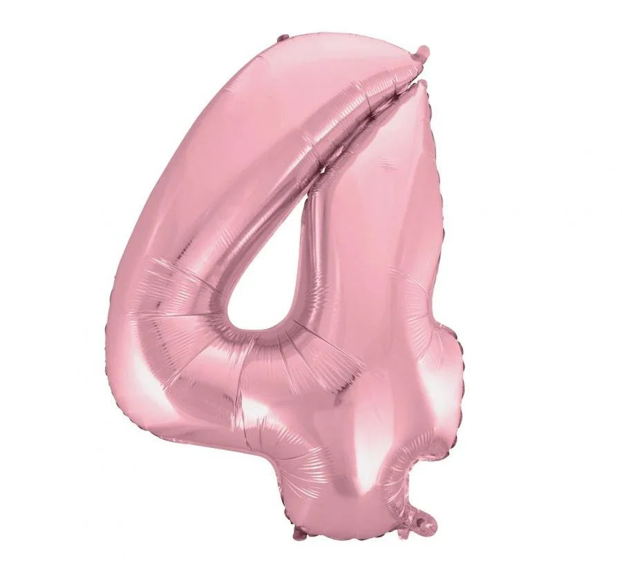Rózsaszín Light Pink 4-es szám fólia lufi 92 cm