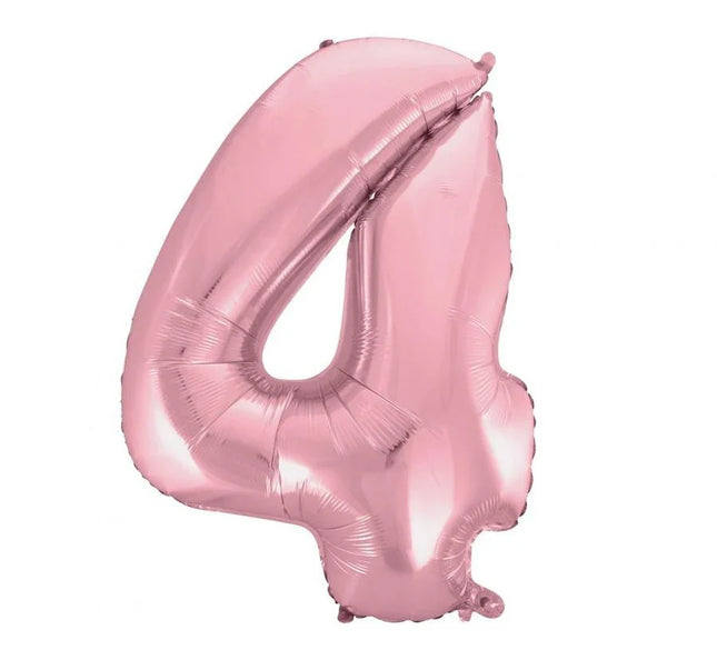 Rózsaszín Light Pink 4-es szám fólia lufi 92 cm