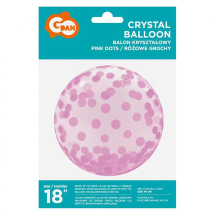 Pink Dots Aqua gömb fólia lufi 46 cm