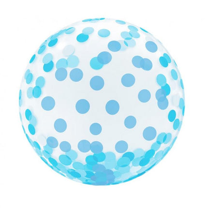 Blue Dots Aqua gömb fólia lufi 46 cm