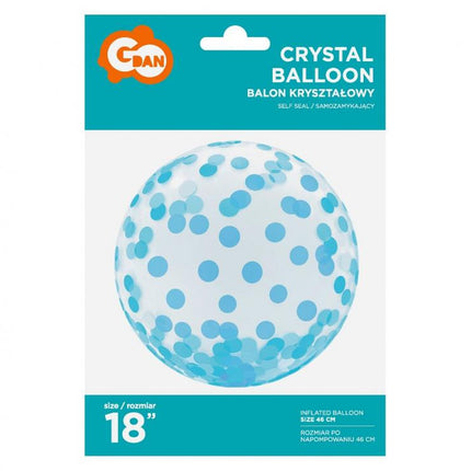 Blue Dots Aqua gömb fólia lufi 46 cm