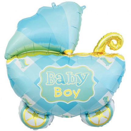 Kék babakocsi Carriage Blue fólia lufi 60 cm