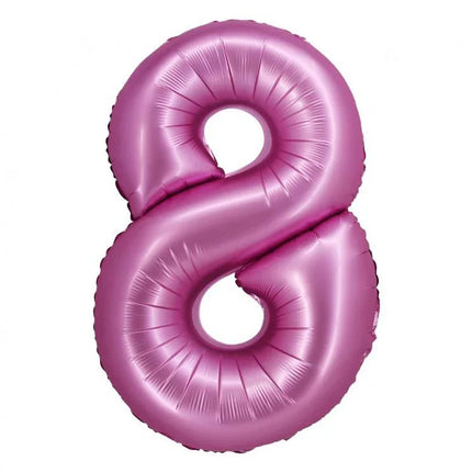 Rózsaszín Satin Pink 8-as szám fólia lufi 76 cm