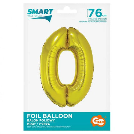 Arany 0-ás Gold szám fólia lufi 76 cm