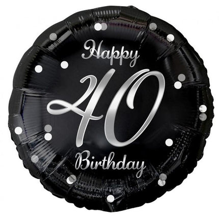 Happy Birthday 40 B&C Silver fólia lufi 36 cm