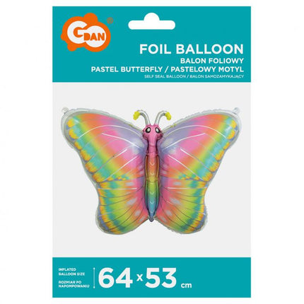 Pillangó Pastel fólia lufi 64 cm