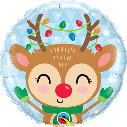 Rénszarvas Reindeer Karácsonyi fólia lufi 46 cm