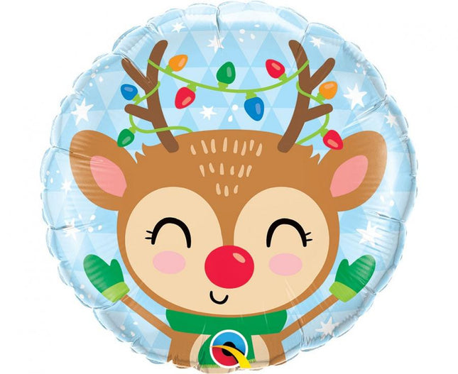 Rénszarvas Reindeer Karácsonyi fólia lufi 46 cm