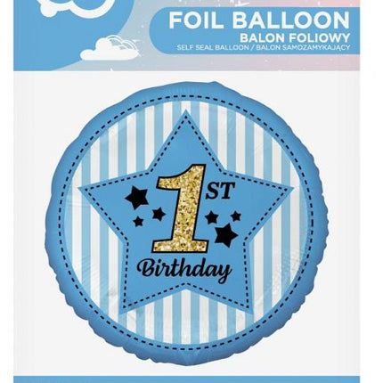 Első születésnap Blue fólia lufi 36 cm
