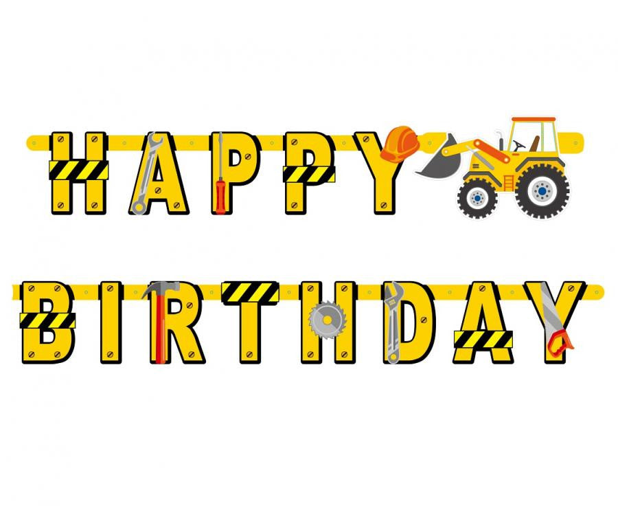 Építkezés Building Blocks Happy Birthday felirat 220 cm