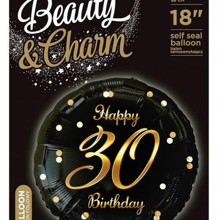 Happy Birthday 30 B&C Gold fólia lufi 36 cm