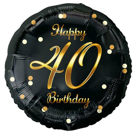Happy Birthday 40 B&C Gold fólia lufi 36 cm