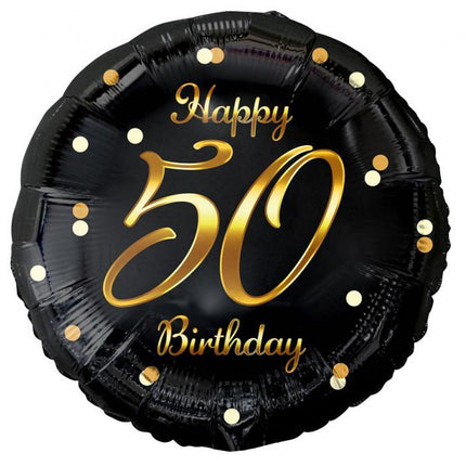 Happy Birthday 50 B&C Gold fólia lufi 36 cm