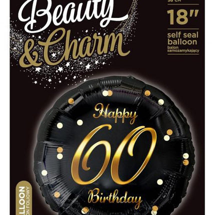 Happy Birthday 60 B&C Gold fólia lufi 36 cm
