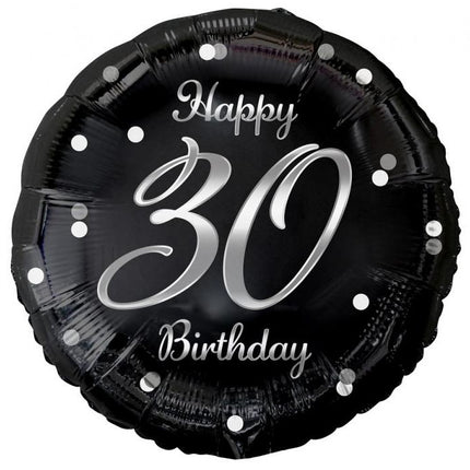 Happy Birthday 30 B&C Silver fólia lufi 36 cm