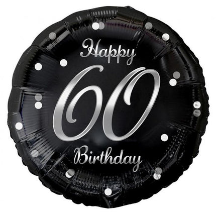Happy Birthday 60 B&C Silver fólia lufi 36 cm