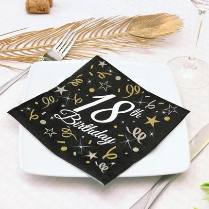 Happy Birthday 18 B&C szalvéta 20 db-os 33x33 cm