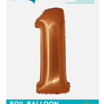 Réz 1-es Copper szám fólia lufi 76 cm