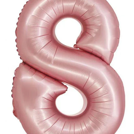 Rózsaszín 8-as Light Pink Mat szám fólia lufi 76 cm