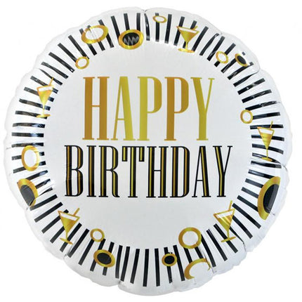 Happy Birthday Stripes fólia lufi 36 cm