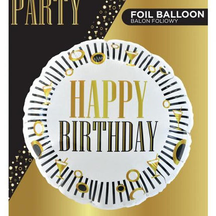 Happy Birthday Stripes fólia lufi 36 cm