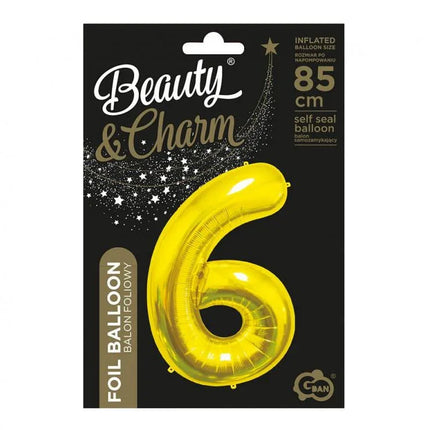 Arany Gold 6-os szám fólia lufi 85 cm