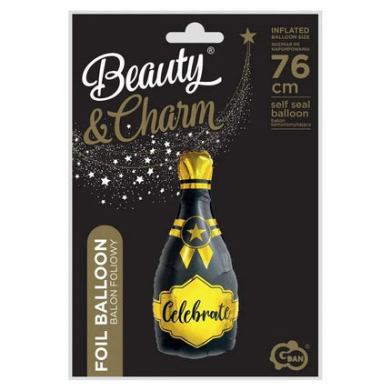 Pezsgős üveg B&C Champagne fólia lufi 76 cm