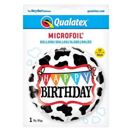 Happy Birthday Cow fólia lufi 46 cm