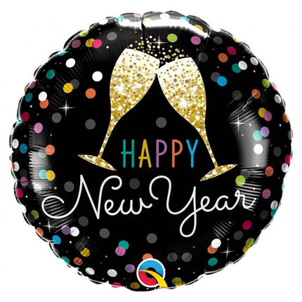 Pezsgős poharak HNY fólia lufi 46 cm