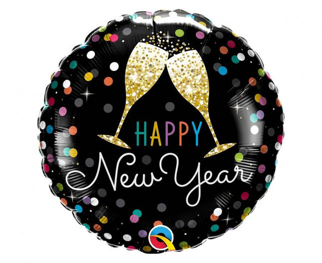 Pezsgős poharak HNY fólia lufi 46 cm