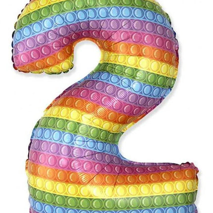 Pop It 2-es szám fólia lufi 69 cm (WP)