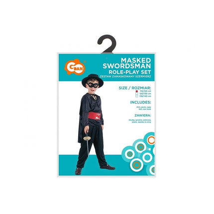 Álarcos kardforgató Black jelmez 120/130 cm