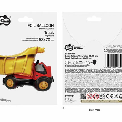 Teherautó Truck fólia lufi 70 cm