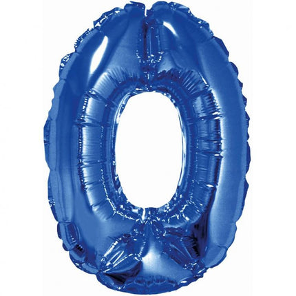 Kék Blue 0-ás mini szám fólia lufi 35 cm
