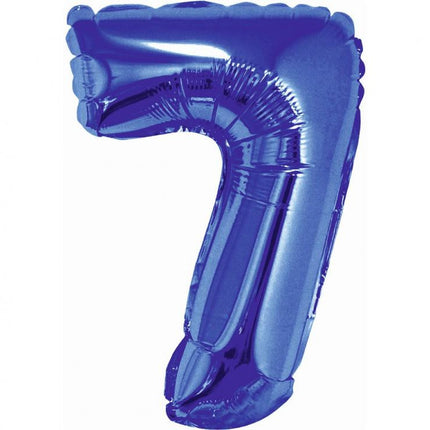Kék Blue 7-es mini szám fólia lufi 35 cm