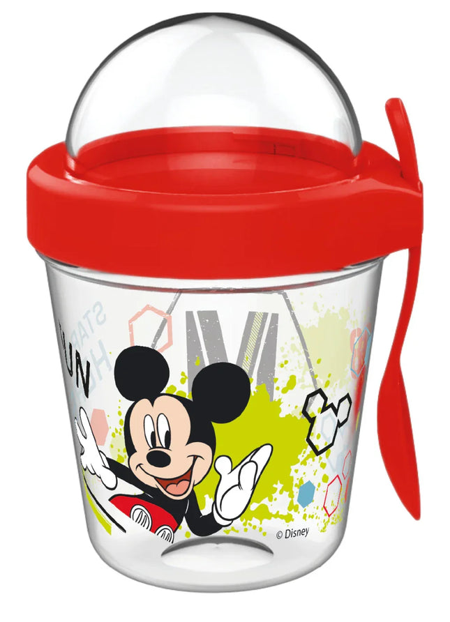 Disney Mickey Fun pohár snack tartó fedéllel és kanállal 350 ml