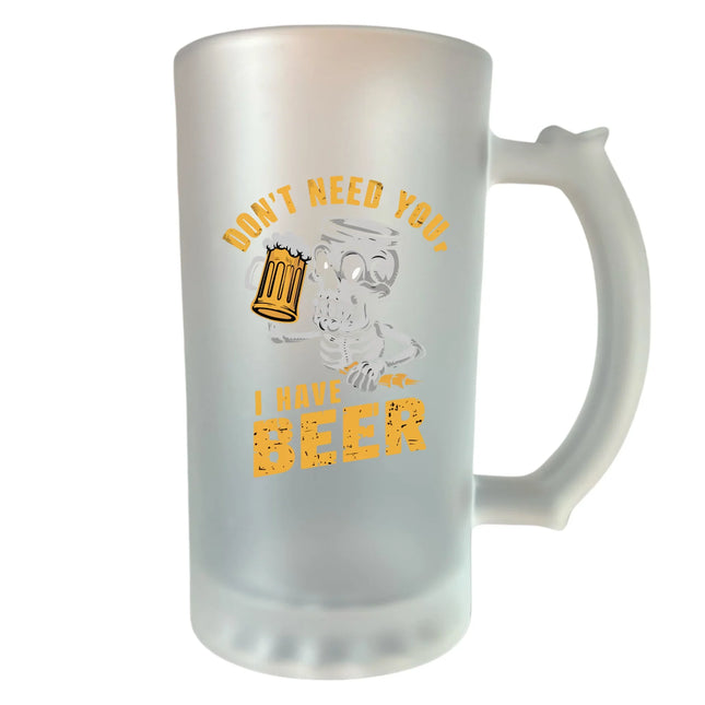 400 ml homokfújt söröskorsó „Nem kellesz, van söröm” felirattal – egyedi és vicces ajándék