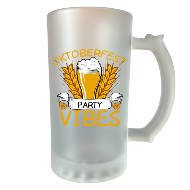 Oktoberfest söröskorsó „Csak a buli számít” felirattal, 400 ml opálos üvegből