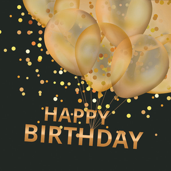 Happy Birthday Gold Balloons szalvéta 20 db-os 33x33 cm