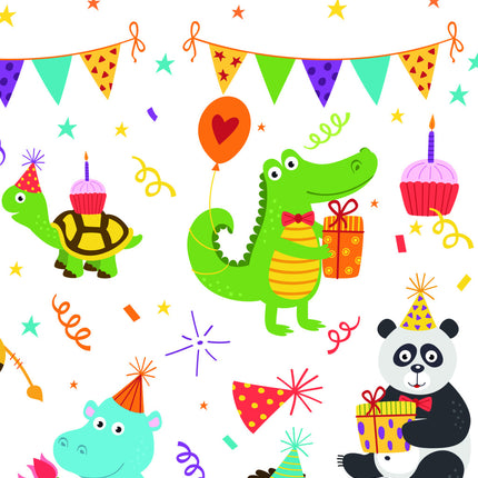 Állatos Cute Party papír asztalterítő 120x180 cm