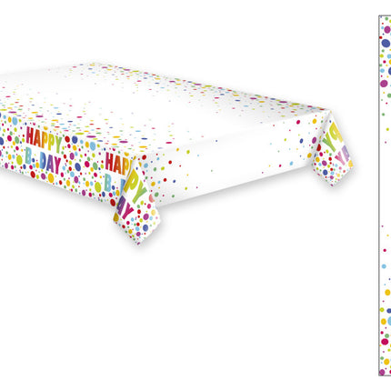 Happy Birthday Dots papír asztalterítő 120x180 cm