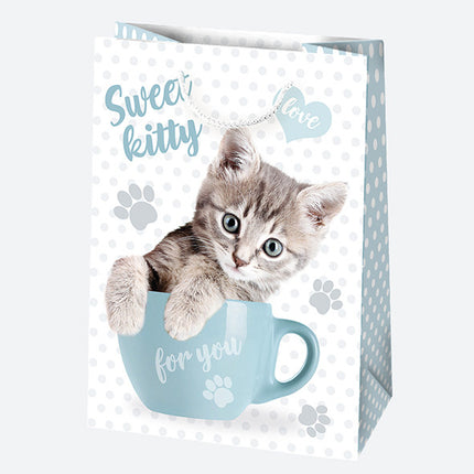 Állatos Cute papír ajándéktasak, ajándékzacskó 23x32x11 cm