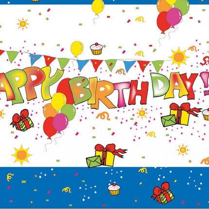 Happy Birthday Kokliko műanyag asztalterítő 120x180 cm