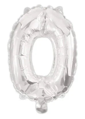 Silver, Ezüst 0-ás szám fólia lufi 95 cm