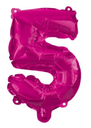 Rózsaszín Hot Pink 5-ös szám fólia lufi 95 cm
