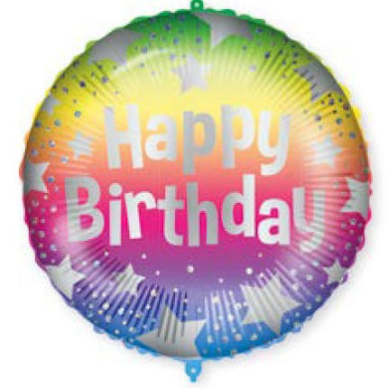 Happy Birthday Rainbow fólia lufi 46 cm