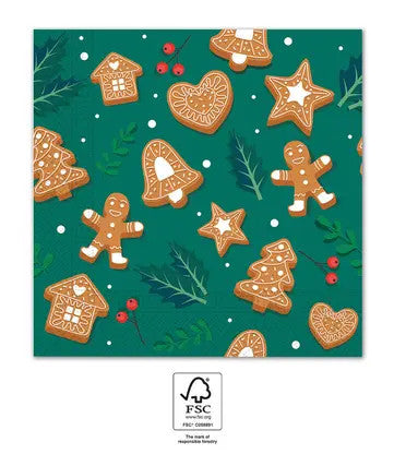 Karácsonyi Cinnamon Biscuits szalvéta 20 db-os 33x33 cm
