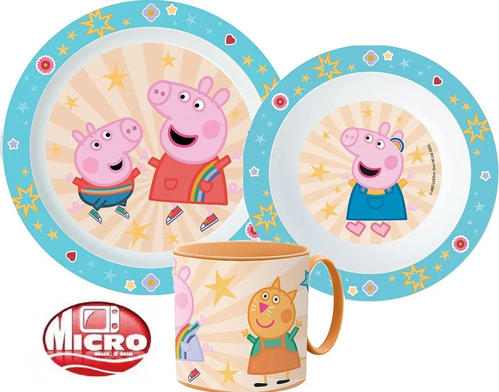 Peppa malac Kindness étkészlet, micro műanyag szett bögrével 265 ml